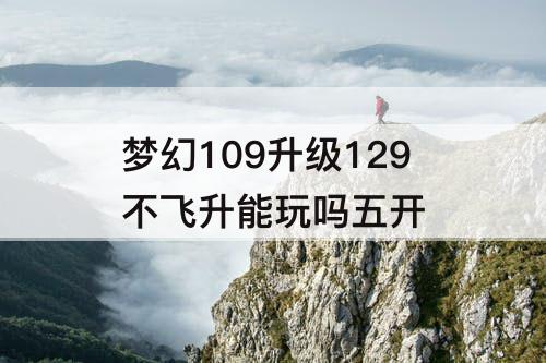 梦幻109升级129不飞升能玩吗五开