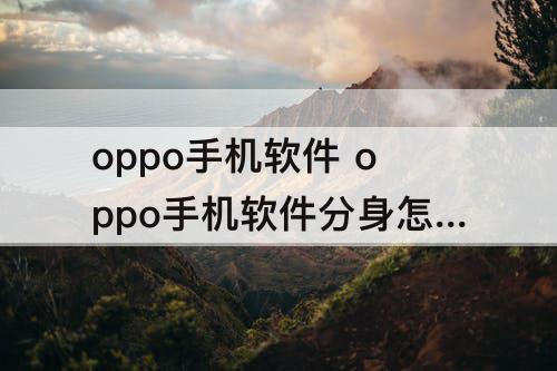 oppo手机软件 oppo手机软件分身怎么弄