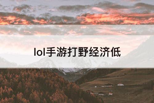 lol手游打野经济低