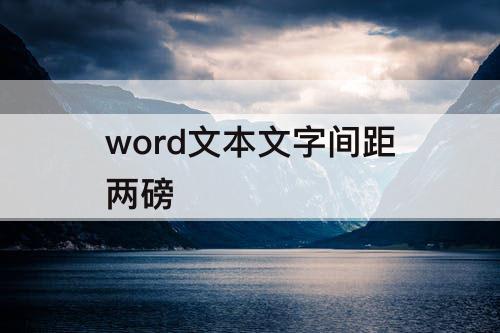 word文本文字间距两磅
