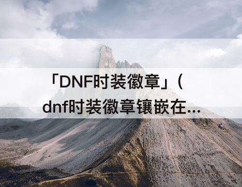 「DNF时装徽章」(dnf时装徽章镶嵌在哪里)