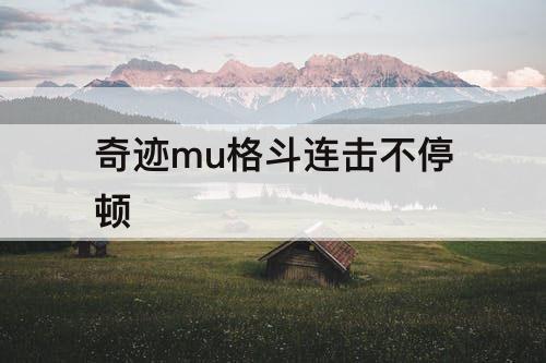 奇迹mu格斗连击不停顿