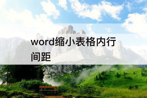 word缩小表格内行间距