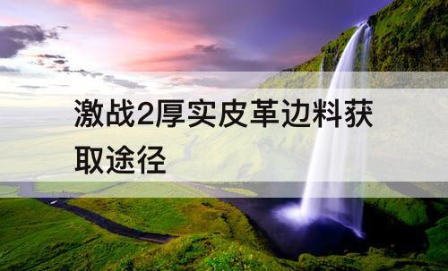 激战2厚实皮革边料获取途径
