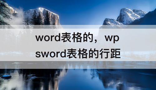 word表格的，wpsword表格的行距