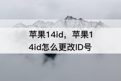 苹果14id，苹果14id怎么更改ID号