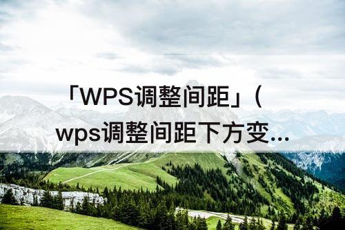 「WPS调整间距」(wps调整间距下方变窄)