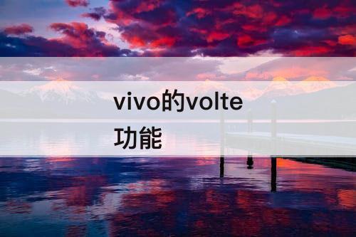 vivo的volte功能