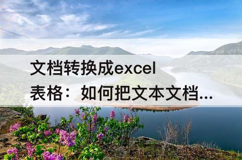 文档转换成excel表格：如何把文本文档转换成excel表格