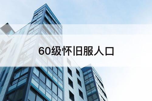 60级怀旧服人口