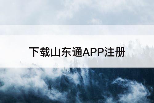 下载山东通APP注册