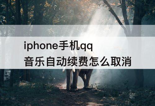 iphone手机qq音乐自动续费怎么取消