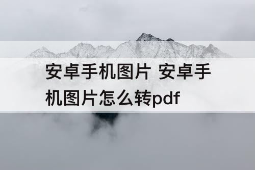 安卓手机图片 安卓手机图片怎么转pdf