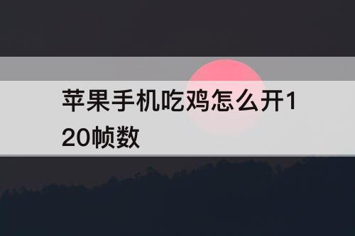 苹果手机吃鸡怎么开120帧数