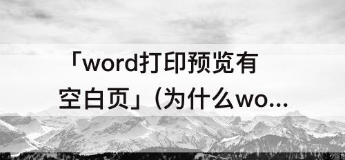 「word打印预览有空白页」(为什么word打印预览有空白页)