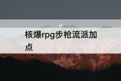 核爆rpg步枪流派加点