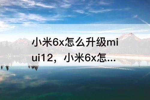 小米6x怎么升级miui12，小米6x怎么升级miui12.5