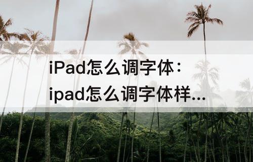 iPad怎么调字体：ipad怎么调字体样式