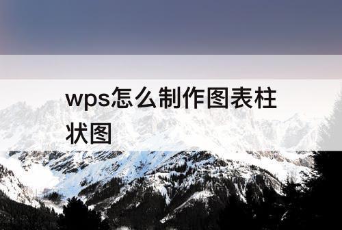 wps怎么制作图表柱状图