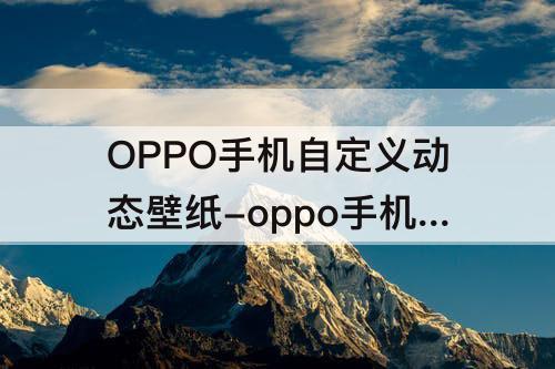 OPPO手机自定义动态壁纸-oppo手机自定义动态壁纸怎么弄