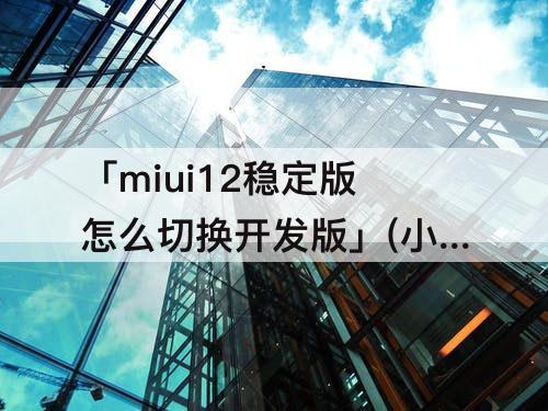 「miui12稳定版怎么切换开发版」(小米mix3miui12稳定版怎么切换开发版)