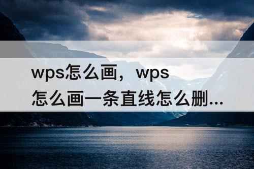 wps怎么画，wps怎么画一条直线怎么删除