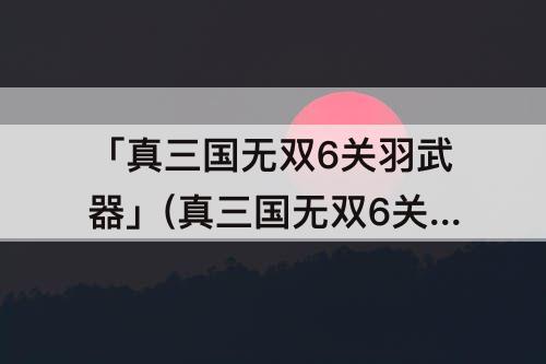 「真三国无双6关羽武器」(真三国无双6关羽武器在哪个副本)