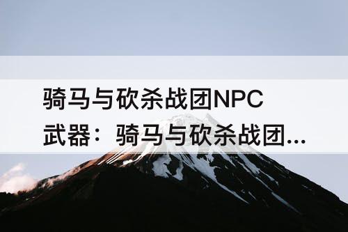 骑马与砍杀战团NPC武器：骑马与砍杀战团npc武器选择