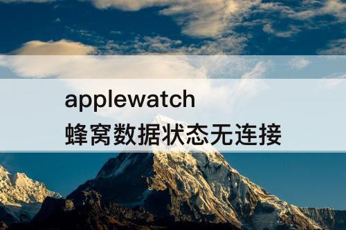 applewatch蜂窝数据状态无连接