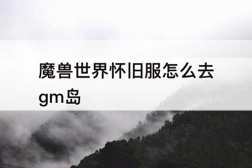 魔兽世界怀旧服怎么去gm岛