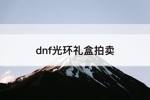 dnf光环礼盒拍卖