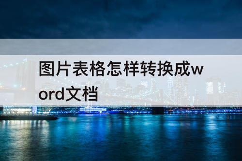 图片表格怎样转换成word文档