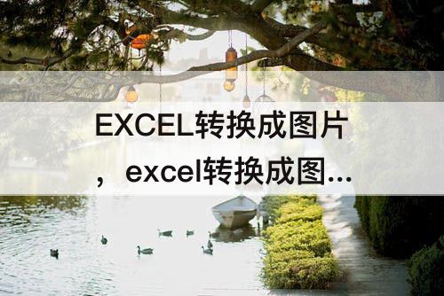 EXCEL转换成图片，excel转换成图片格式