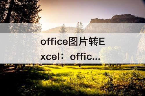 office图片转Excel：office图片转excel表格