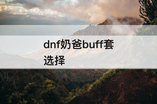 dnf奶爸buff套选择