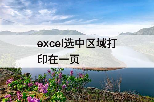 excel选中区域打印在一页