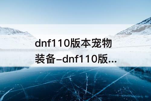 dnf110版本宠物装备-dnf110版本宠物装备觉醒