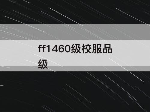 ff1460级校服品级