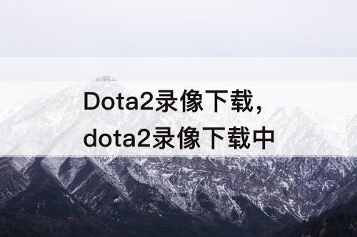 Dota2录像下载，dota2录像下载中