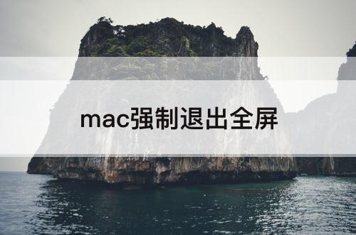 mac强制退出全屏