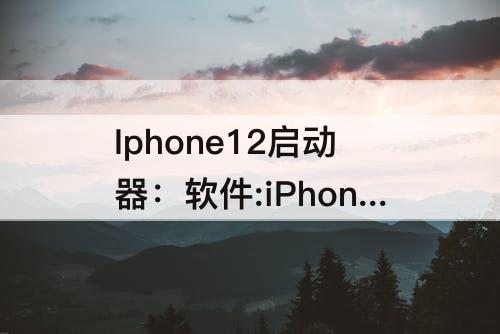 Iphone12启动器：软件:iPhone12启动器