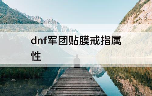 dnf军团贴膜戒指属性