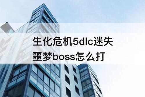 生化危机5dlc迷失噩梦boss怎么打