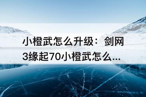 小橙武怎么升级：剑网3缘起70小橙武怎么升级