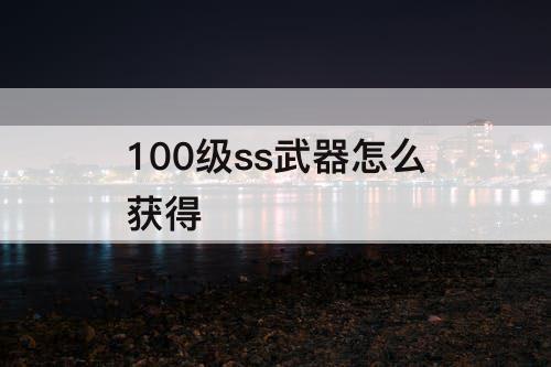 100级ss武器怎么获得