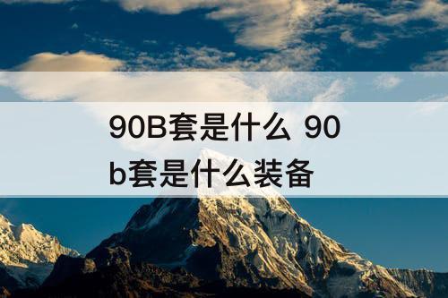 90B套是什么 90b套是什么装备