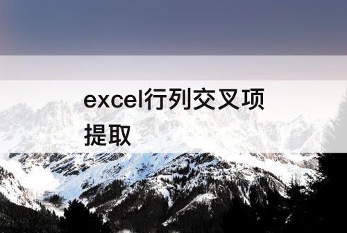 excel行列交叉项提取