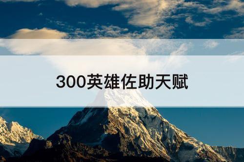 300英雄佐助天赋