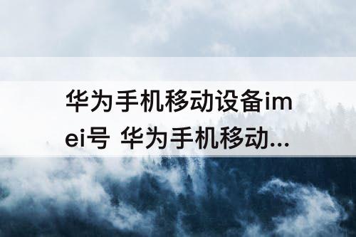 华为手机移动设备imei号 华为手机移动设备IMEI号是什么